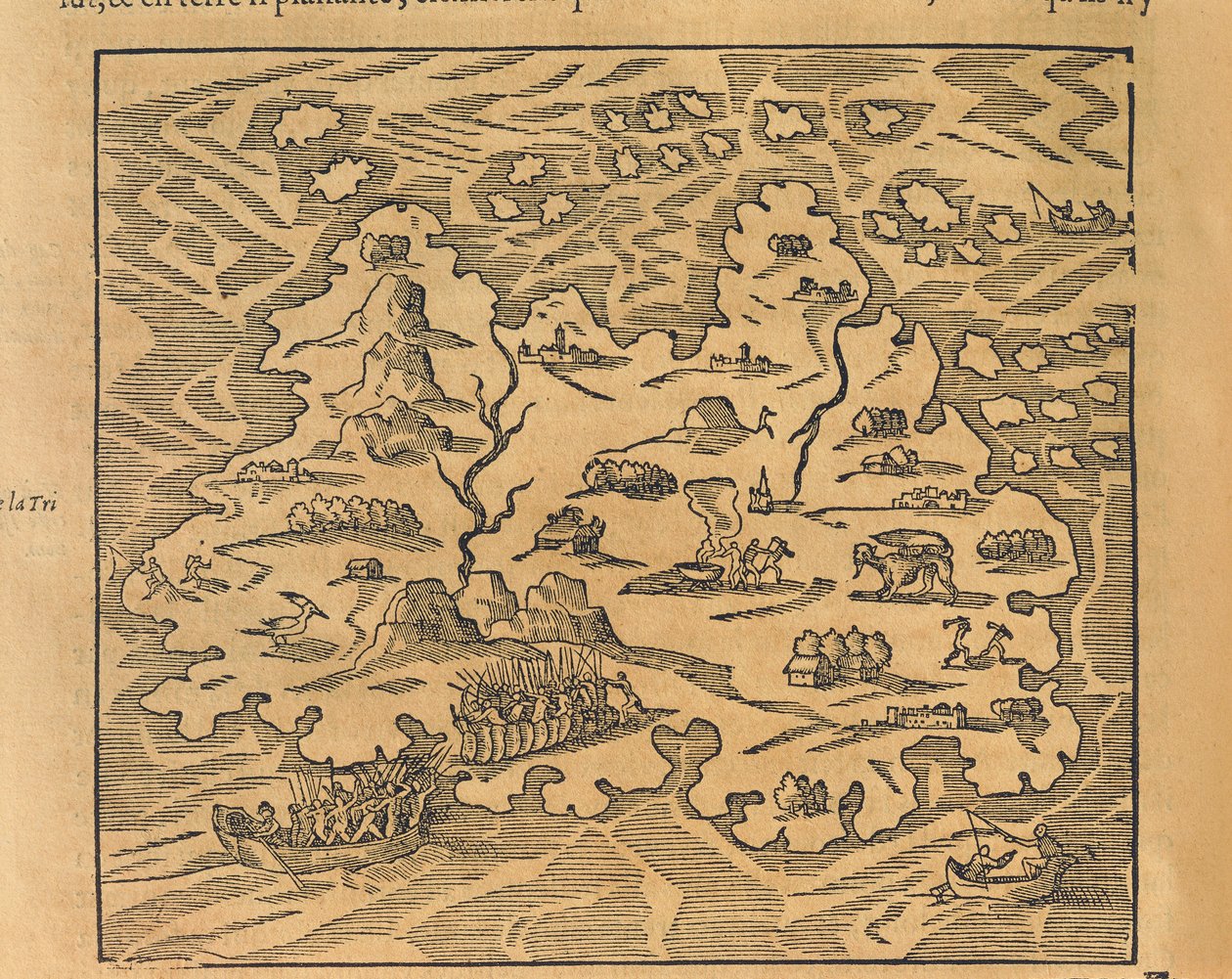 Kart over Trinity Island i Antillene, fra Universal cosmography av Andre Thevet av Andre Thevet