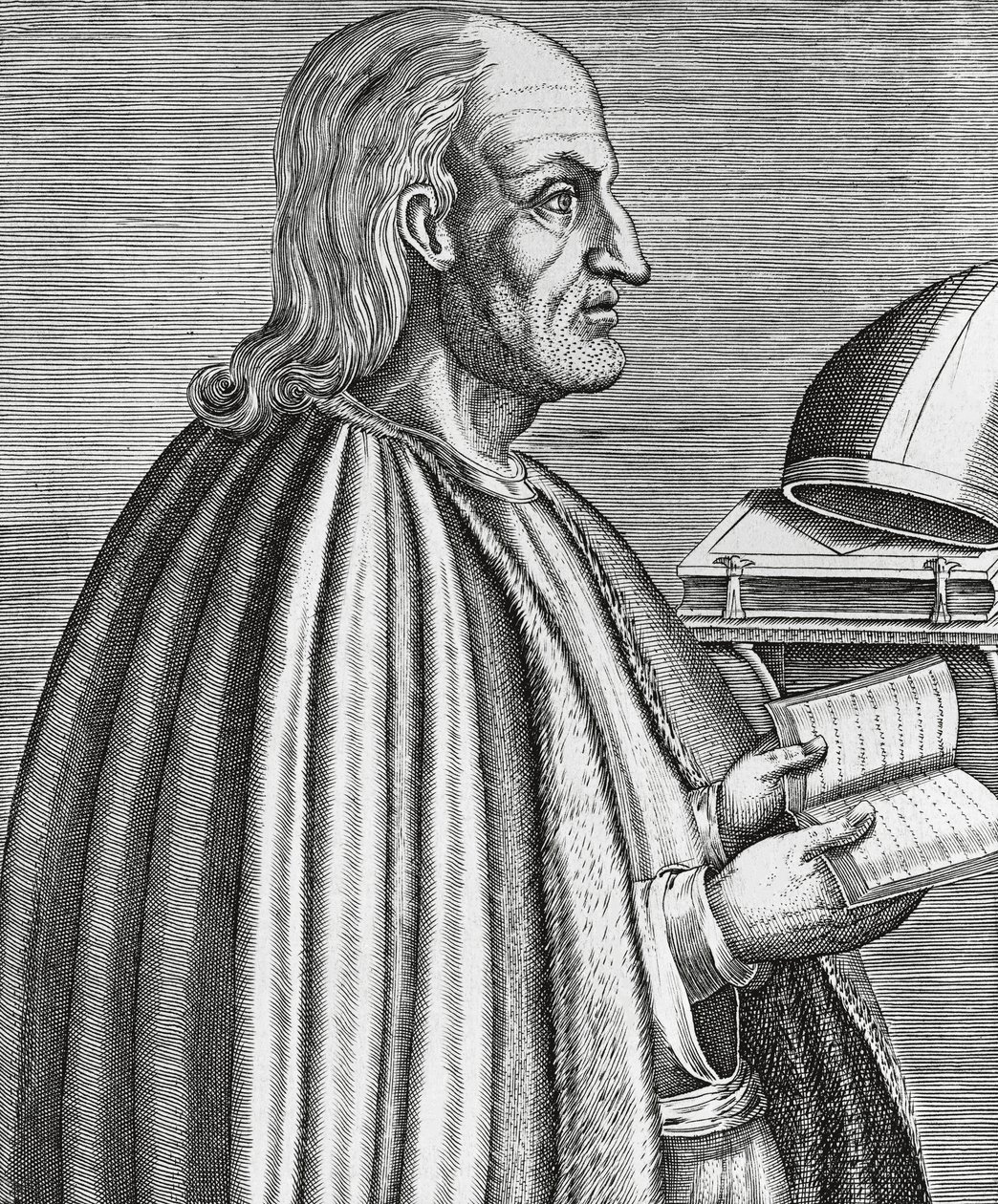 Portrett av Anselm av Canterbury også kjent som Anselm av Aosta (1033-1109), helgen, teolog og kirkedoktor, erkebiskop av Canterbury, gravering fra 1584 av Andre Thevet (1502-1590) av Andre Thevet