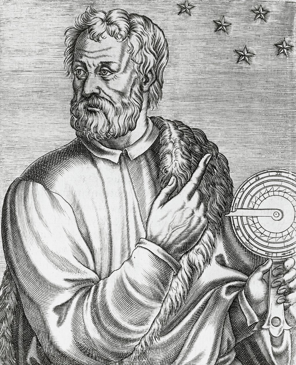 Portrett av Christopher Columbus (1451-1506), italiensk navigatør, gravering fra The True Portraits and Lives of Illustrious Men av Andre Thevet
