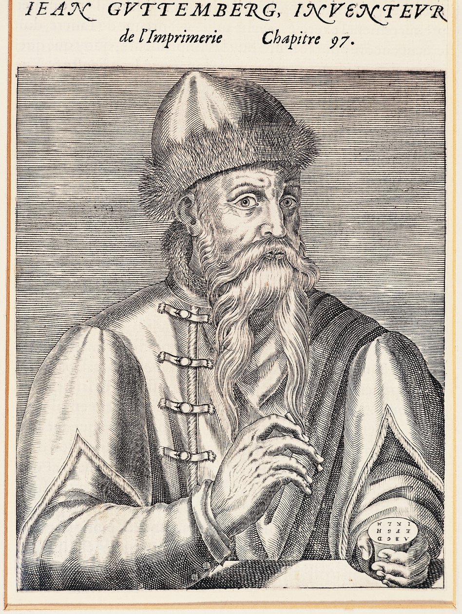 Portrett av Johann Gutenberg (Mainz, ca. 1394-1399-Mainz av Andre Thevet