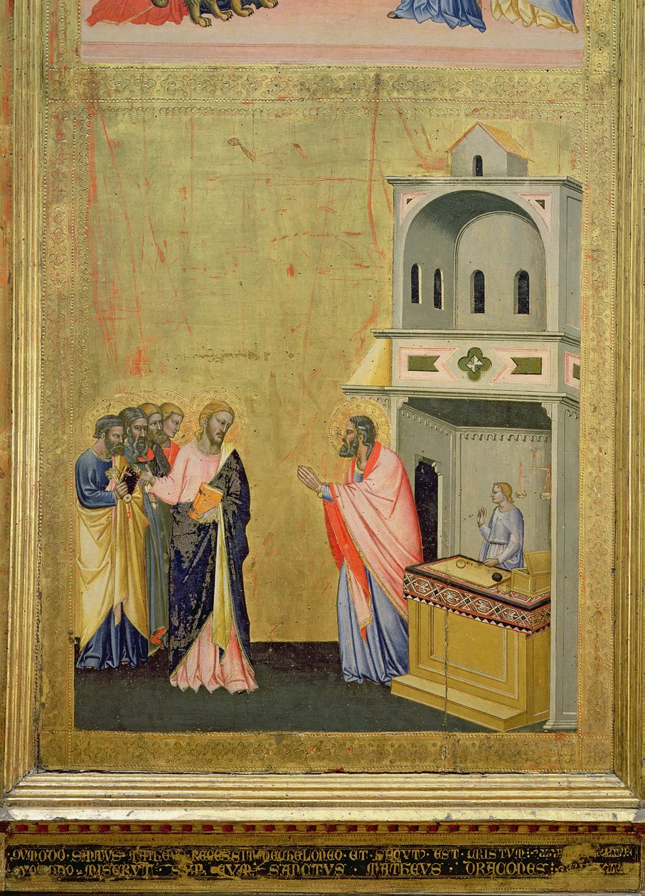 The Calling of St. Matthew, from the alterpiece of St. Matthew and Scenes from his Life, c.1367-70 (tempera on panel) av Jacopo di Cione