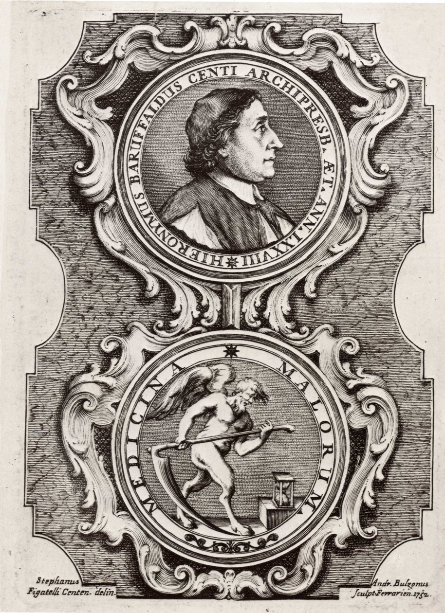 Portrett av Girolamo Baruffaldi av Andrea Bolzoni