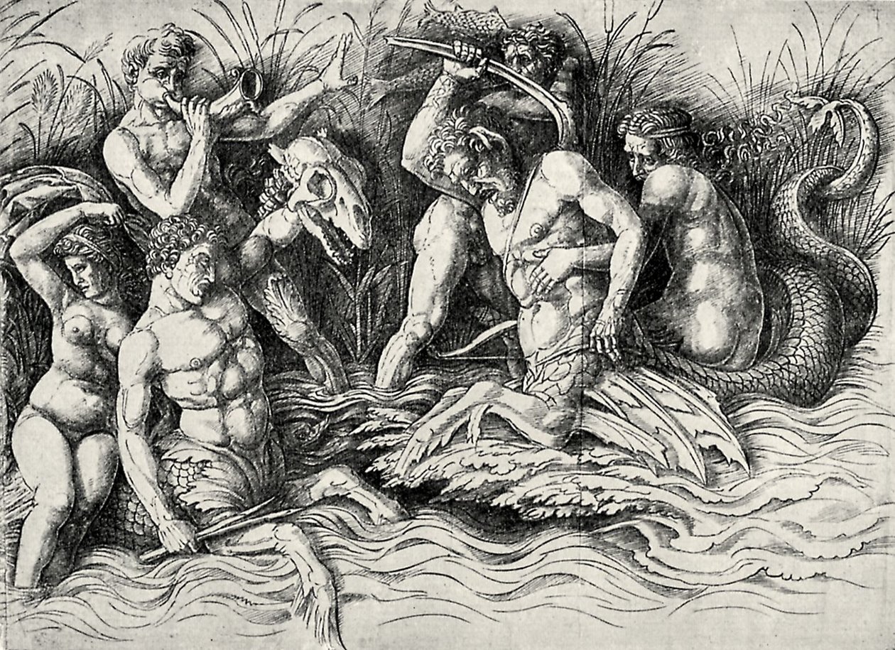 Slaget om sjøguden av Andrea Mantegna
