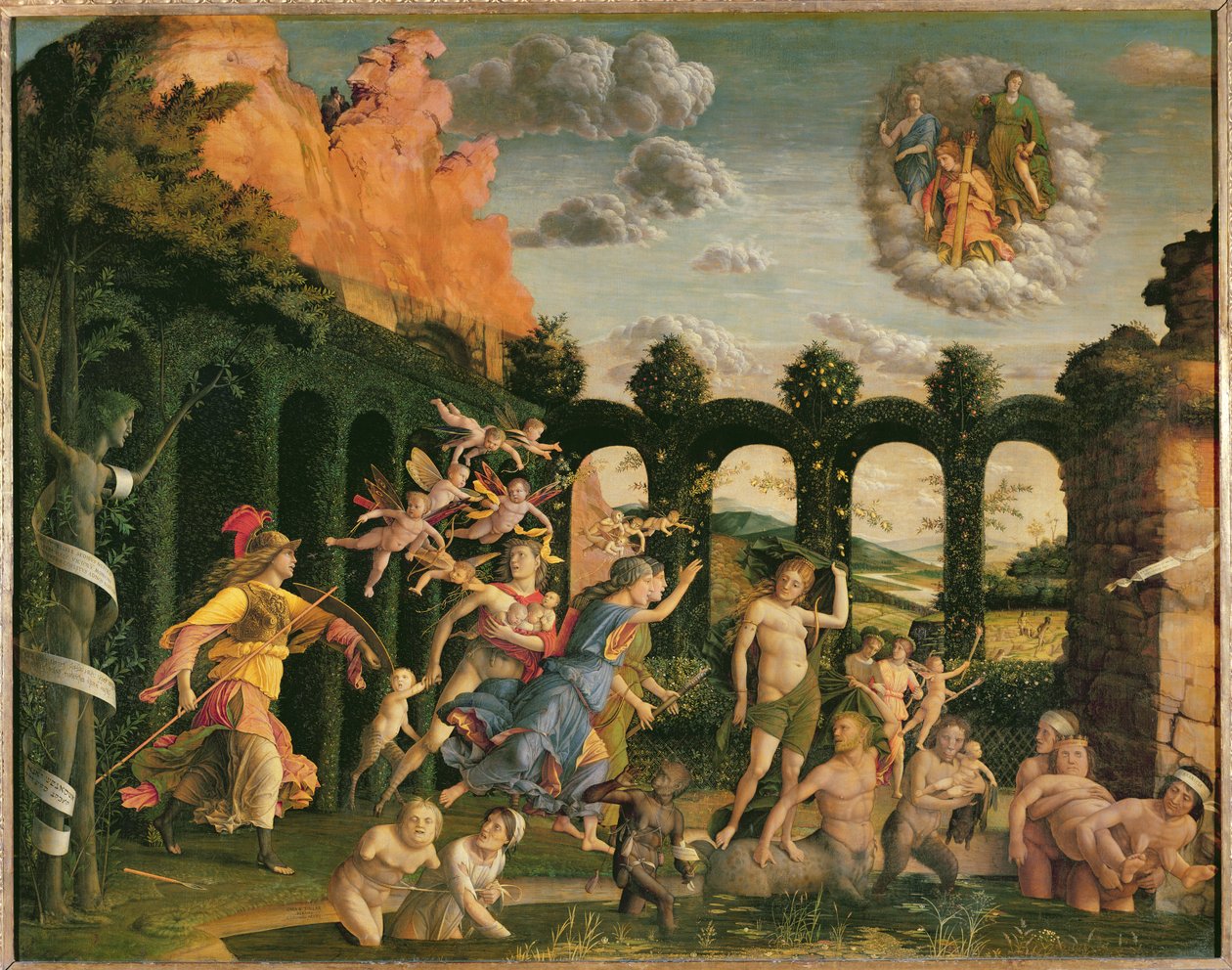 Minerva jager lastene fra dydens hage av Andrea Mantegna