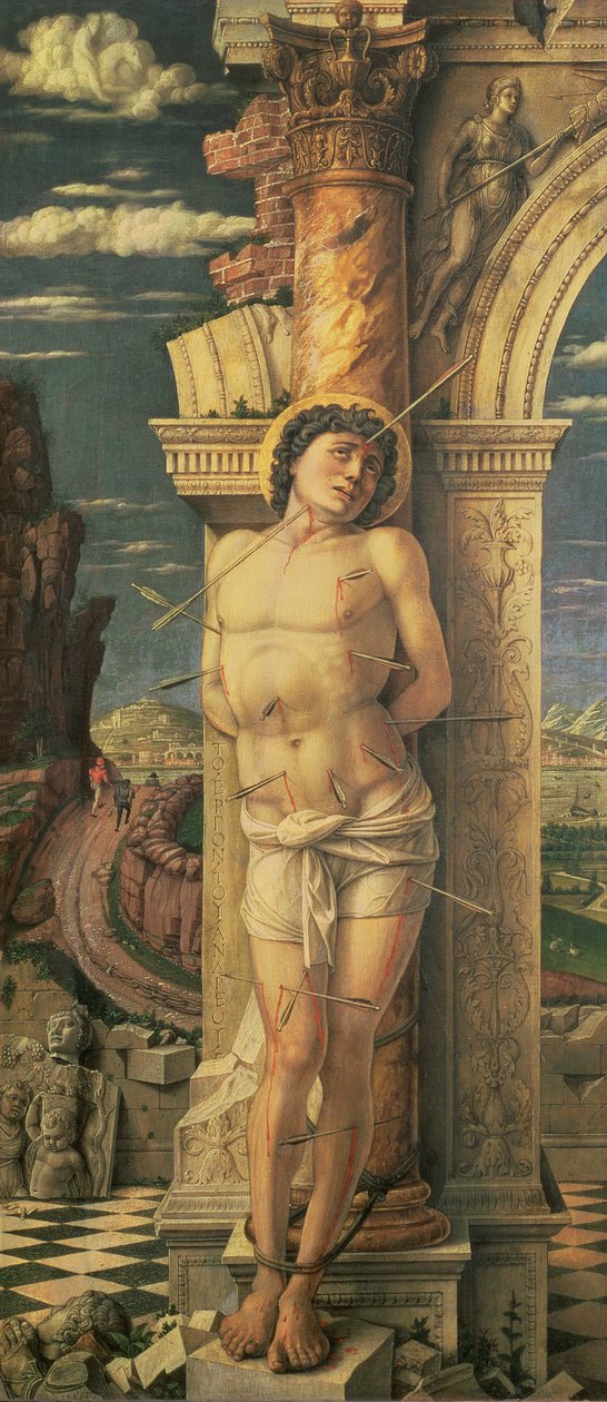 St. Sebastian, ca. 1459 (tempera på panel) av Andrea Mantegna
