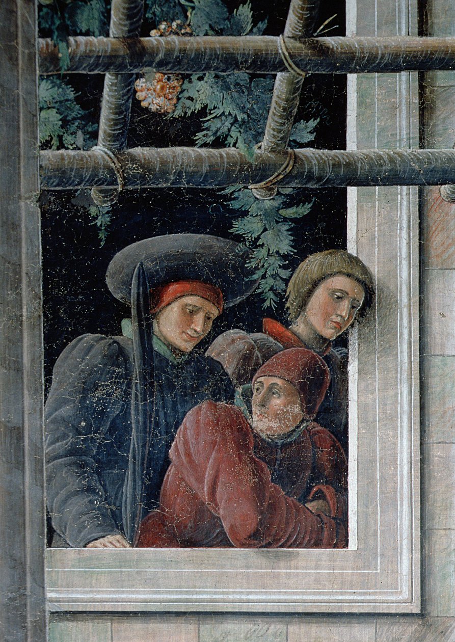 The Martyrdom of St. Christopher, detalj av tilskuere, ca. 1450-56 (detalj av 257173) av Andrea Mantegna