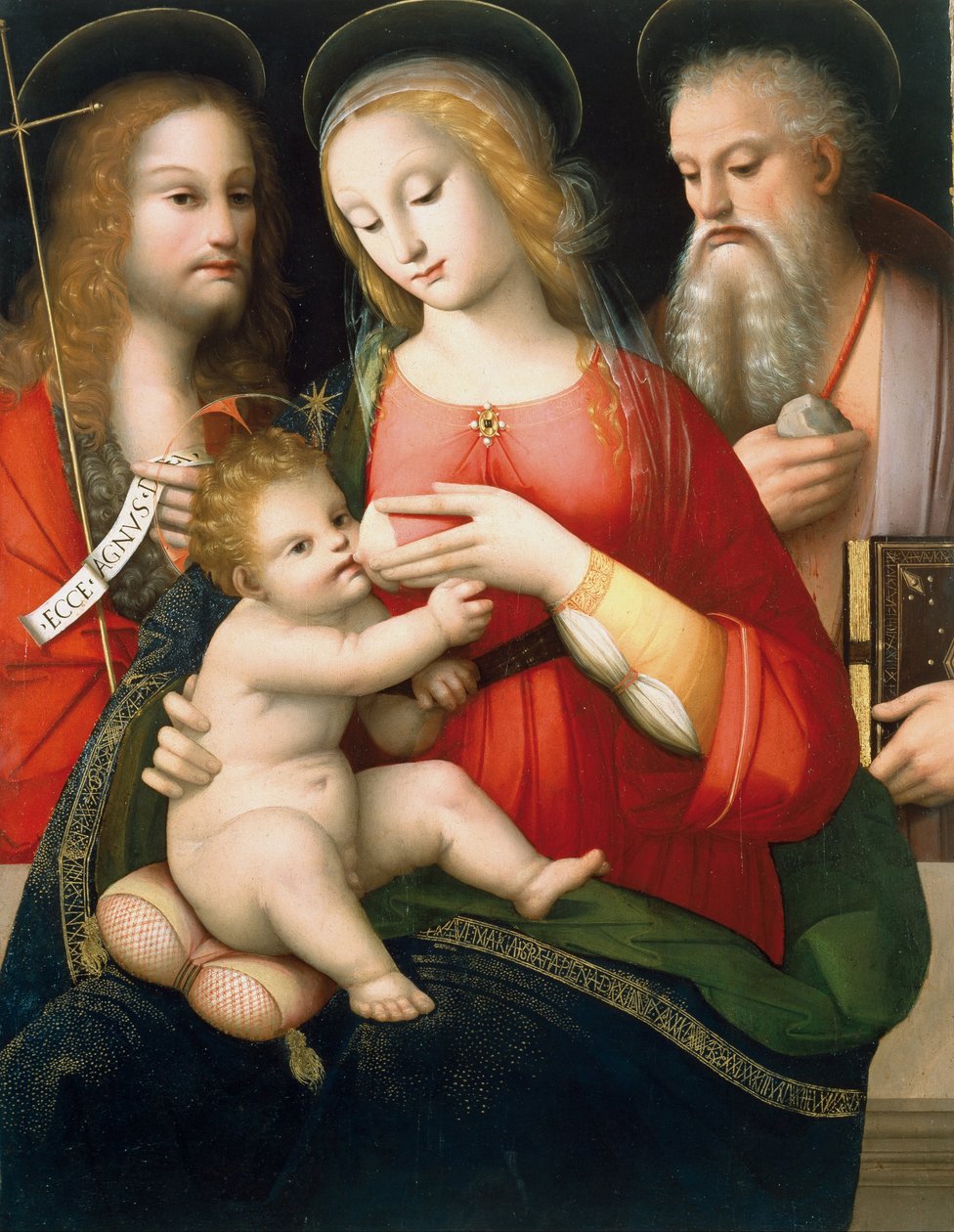 Madonna med barnet og de hellige Johannes døperen og Girolamo av Andrea Piccinelli