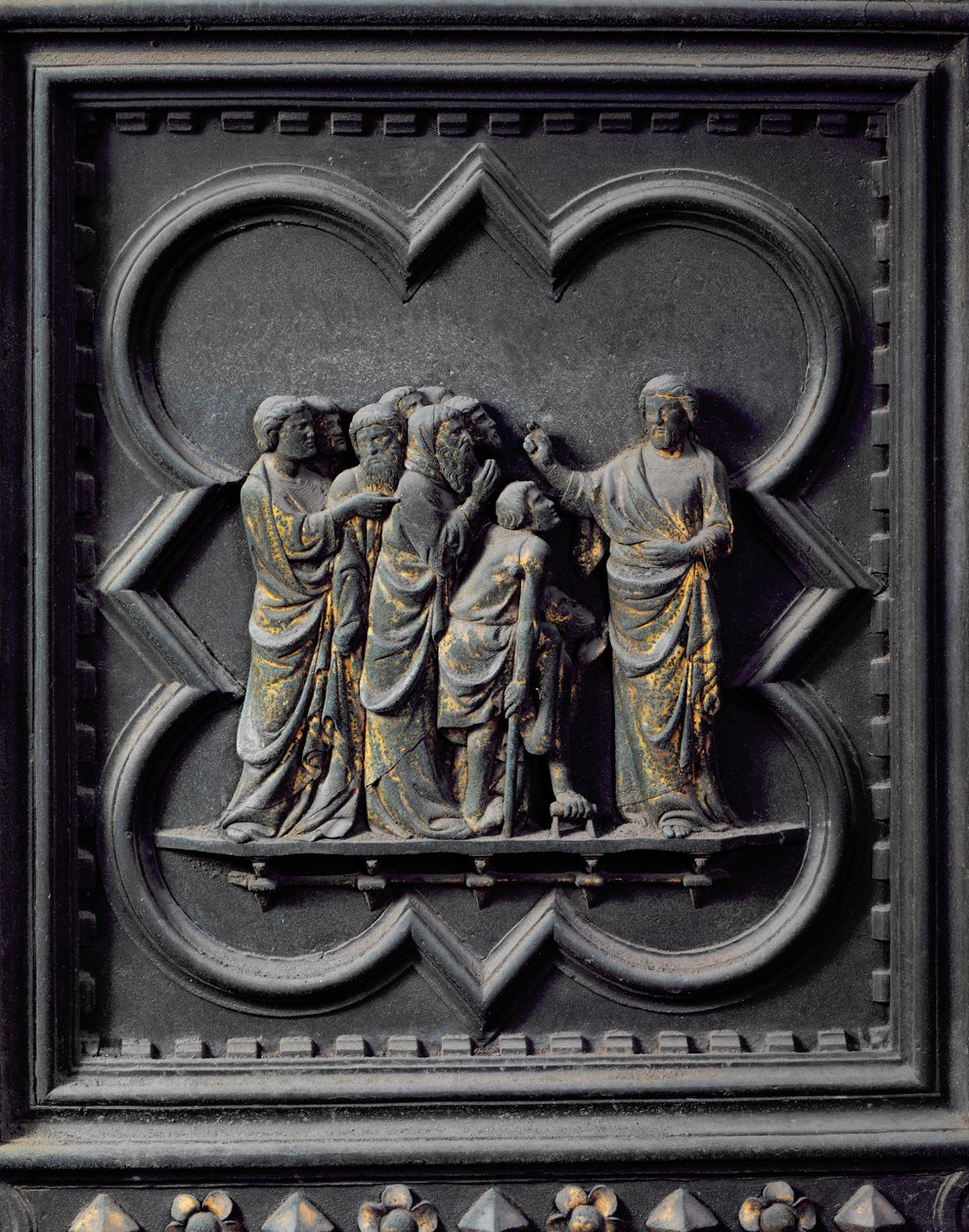 Disiplene besøker Jesus, fjortende panel av sørdørene til dåpskapellet i San Giovanni, 1336 (bronse) av Andrea Pisano
