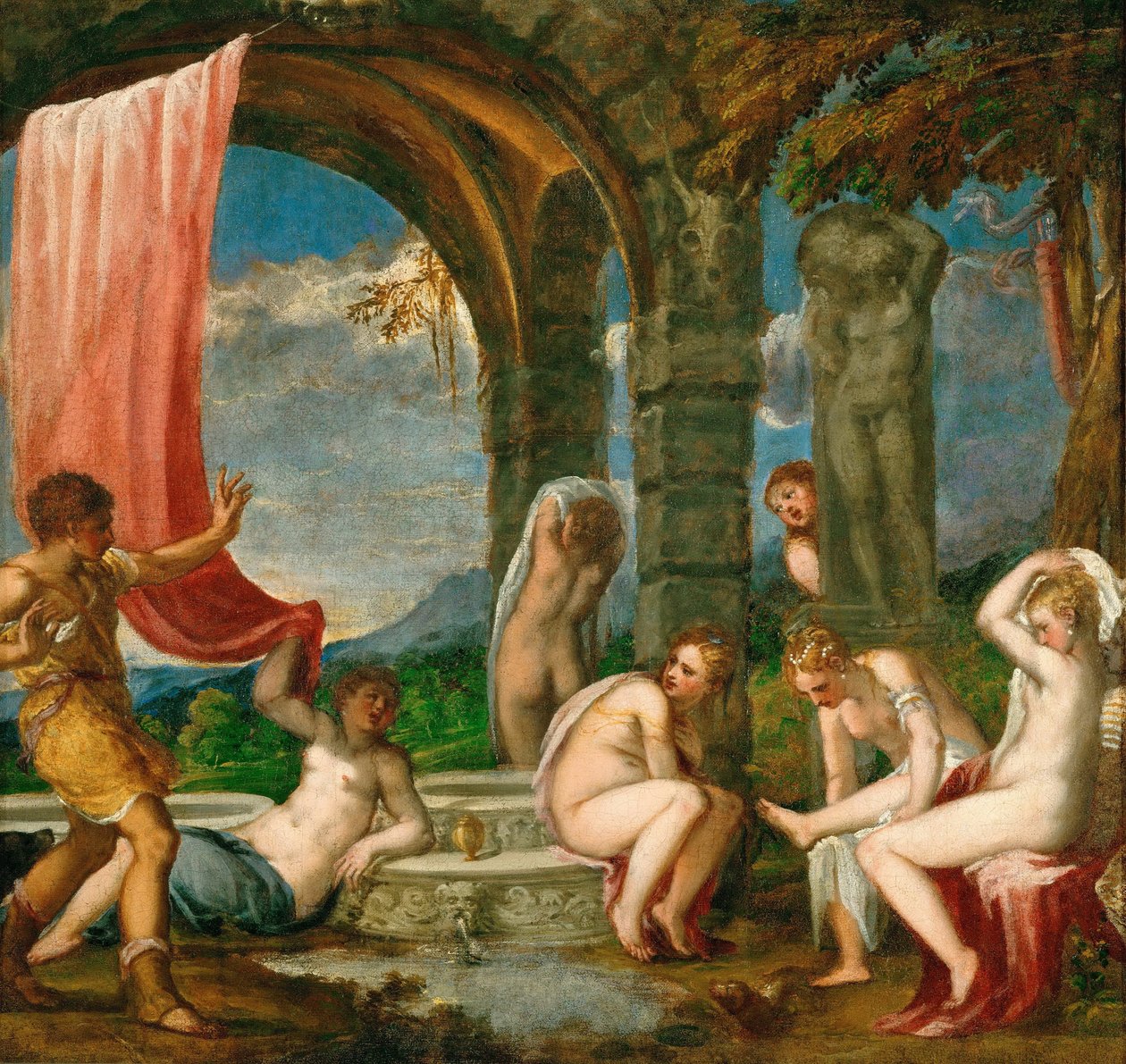 Diana og Actaeon av Andrea Schiavone