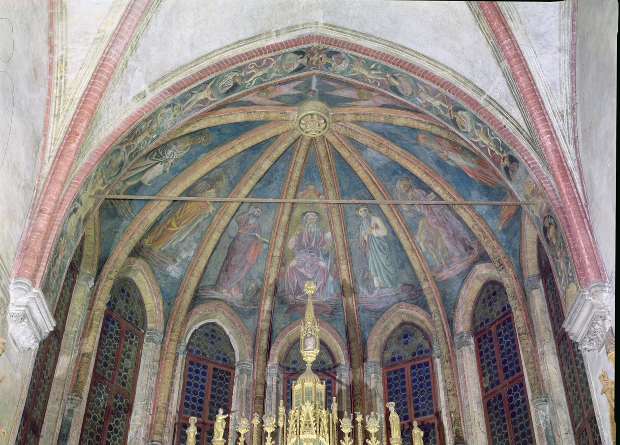 Benediktinske fedre og apostler, fra Apsis hvelv i kapellet St. Tarasius av Andrea del Castagno