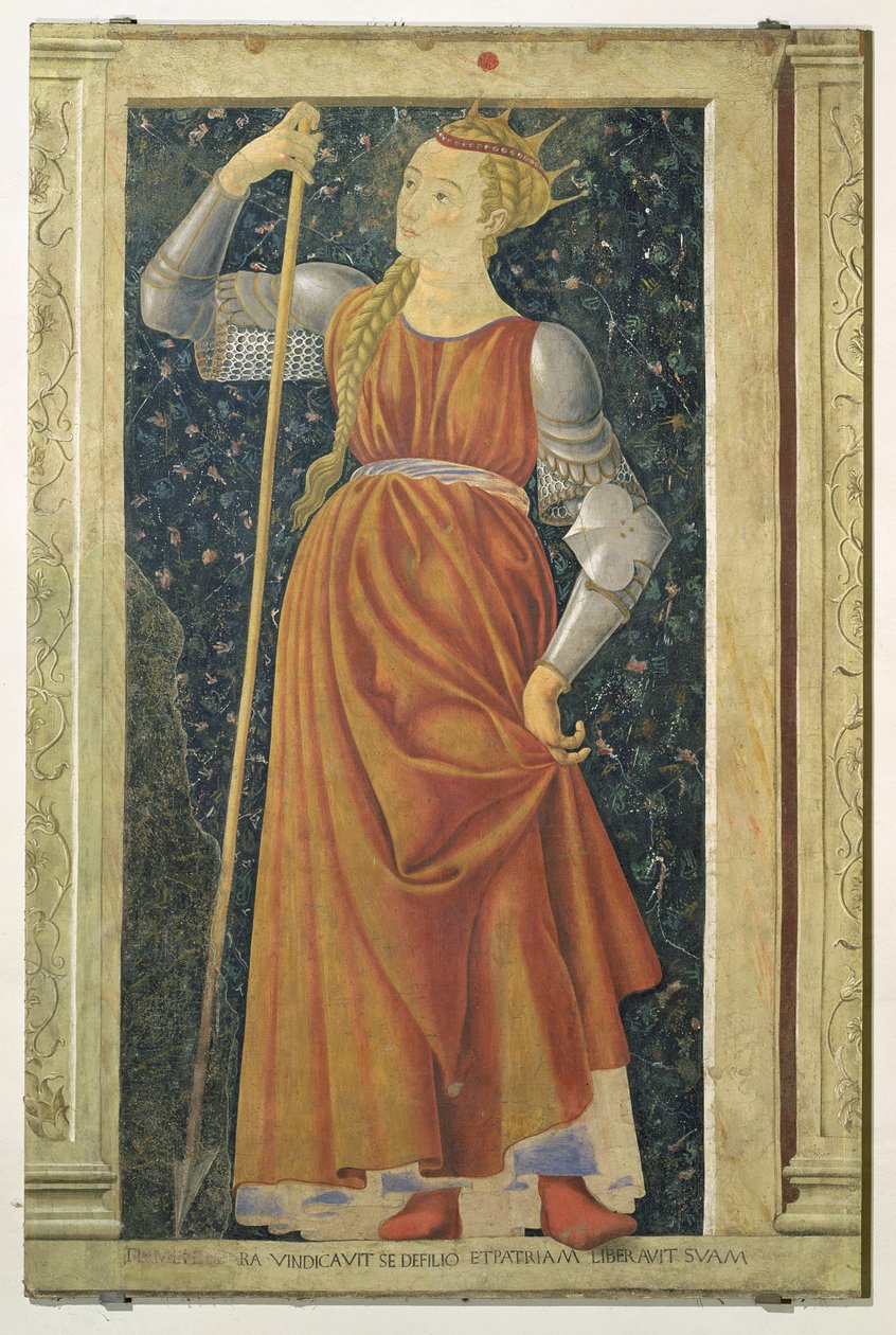 Dronning Tomyris, fra Villa Carducci-serien med kjente menn og kvinner, ca. 1450 av Andrea del Castagno