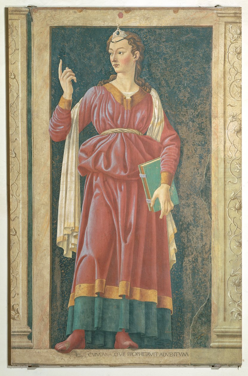 Cuman Sibyl, fra Villa Carducci-serien med kjente menn og kvinner, ca. 1450 av Andrea del Castagno