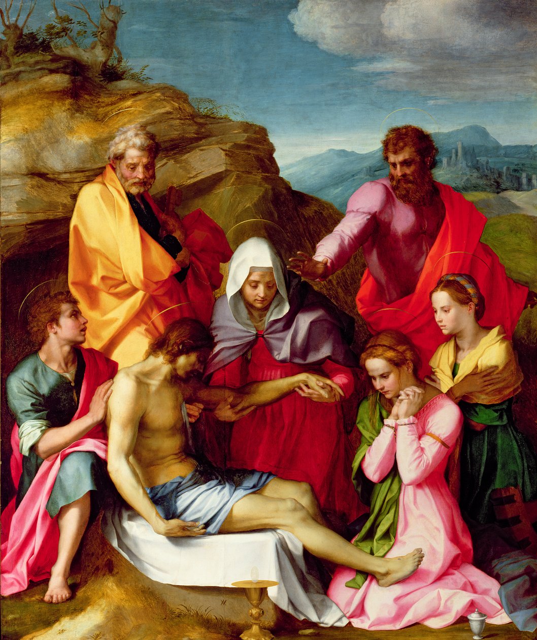 Deponering med jomfru Maria og hellige, 1523-24 av Andrea del Sarto