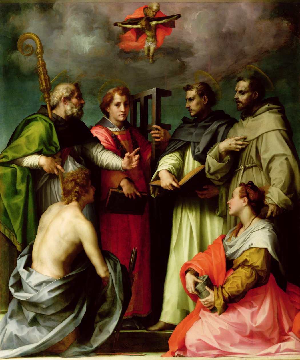 Disputas om treenigheten, ca. 1520 av Andrea del Sarto