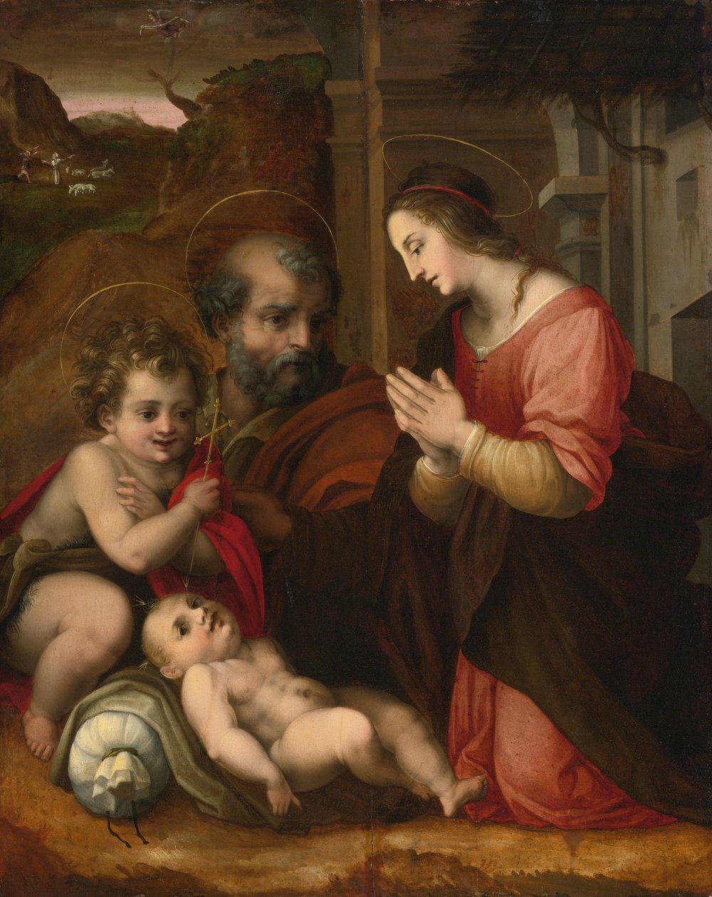 Den hellige familie med den unge døperen Johannes av Andrea del Sarto
