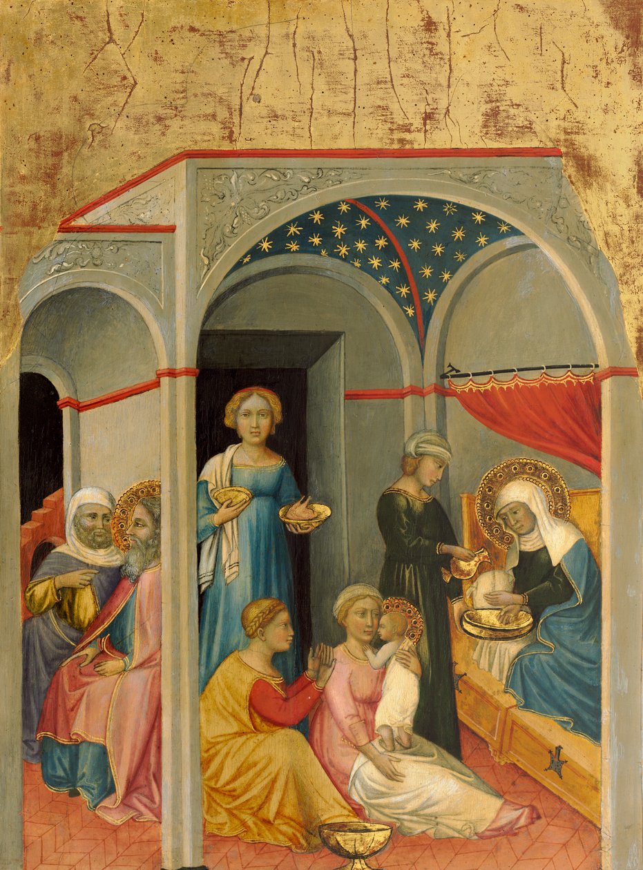 The Nativity of the Virgin, ca. 1400-5 (tempera på poppelpanel) av Andrea di Bartolo