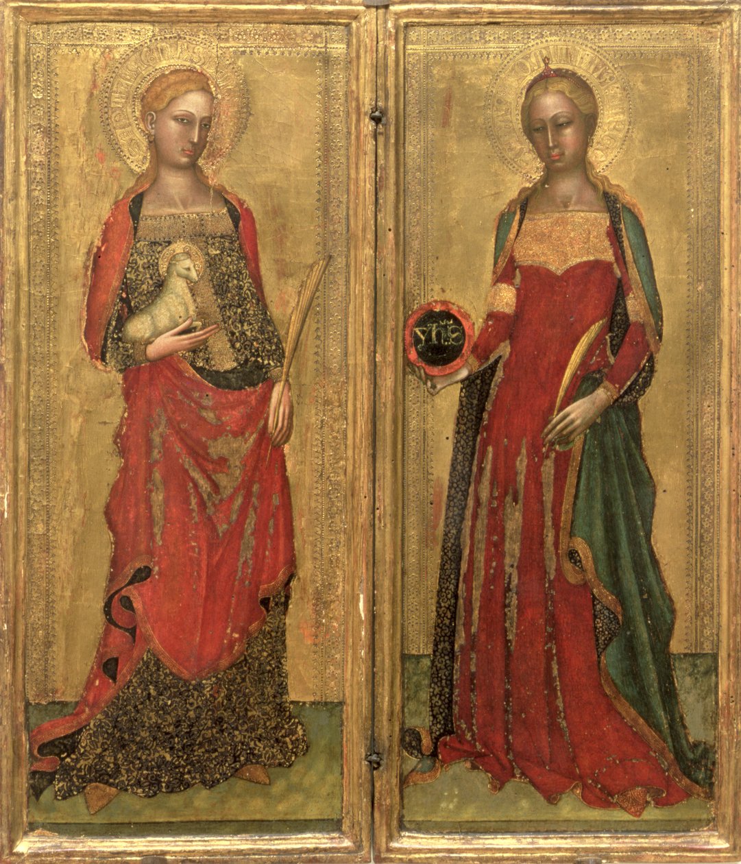 St. Agnes og St. Domitilla (tempera på panel) av Andrea di Bonaiuto