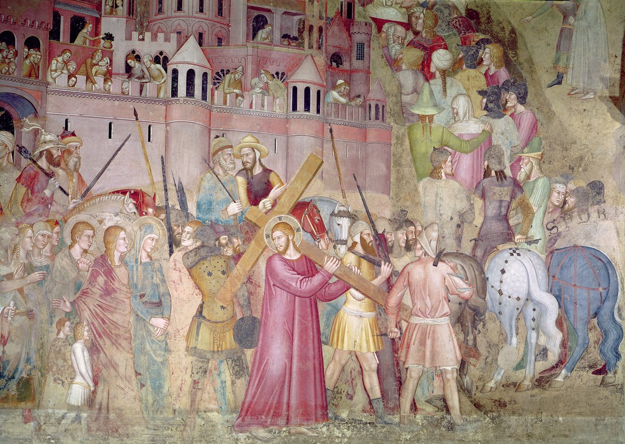 Veien til Golgata, fra det spanske kapellet, ca. 1365 av Andrea di Bonaiuto