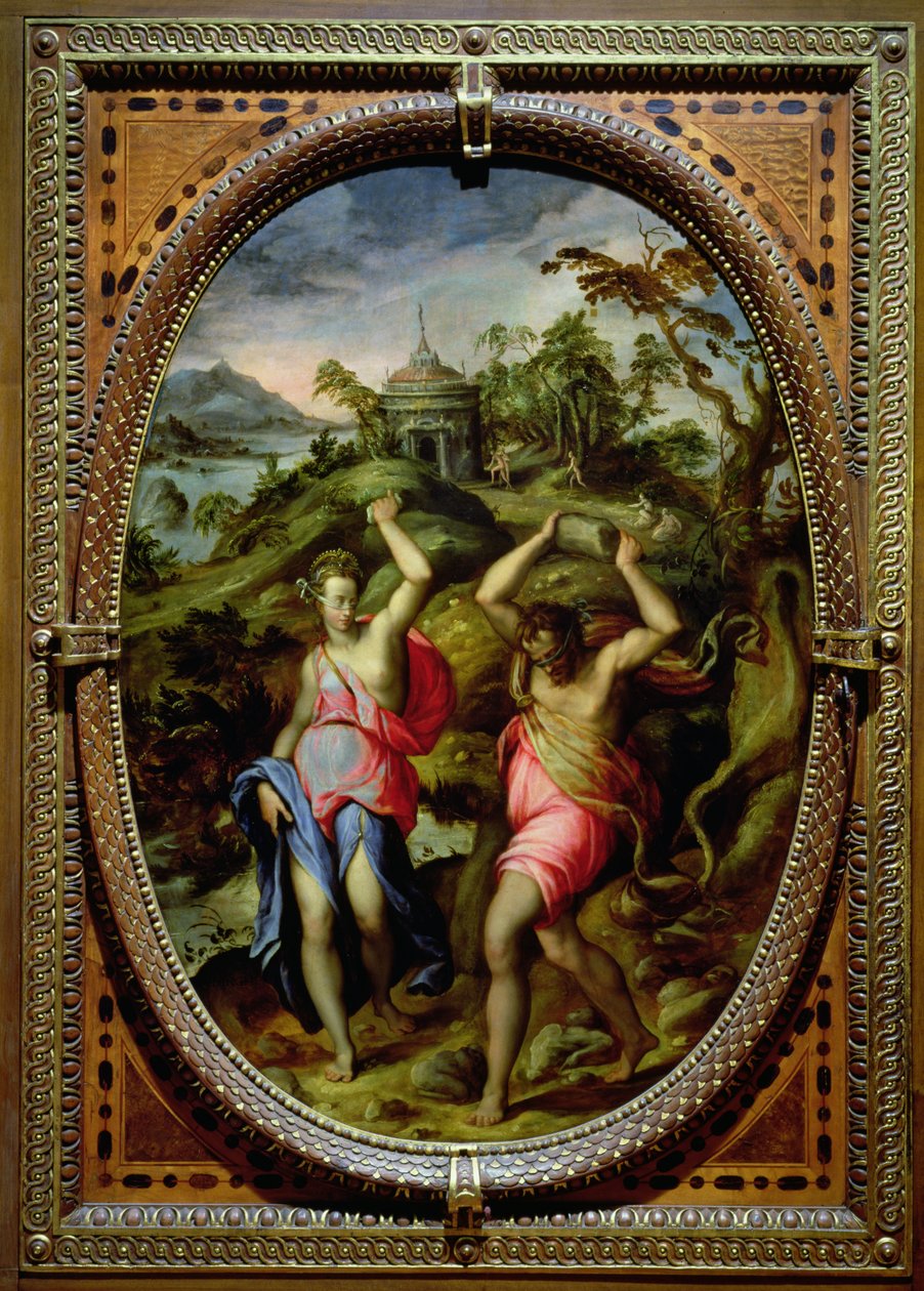 Deucalion and Pyrrha, 1572 (skifer) av Andrea di Mariotto del Minga