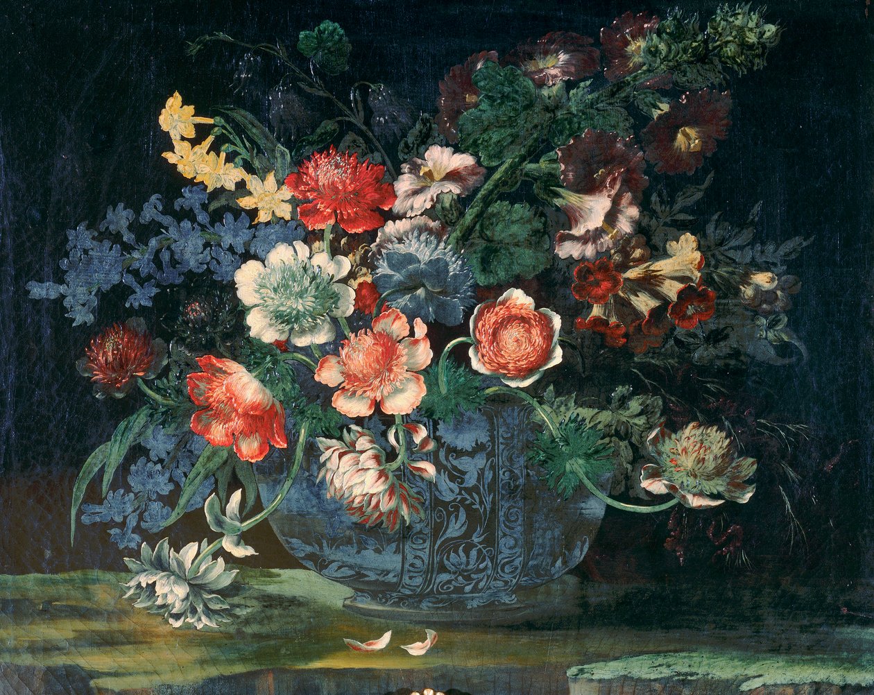 Servant av kinesisk porselen med en haug med blomster av Andrea the Elder Scacciati