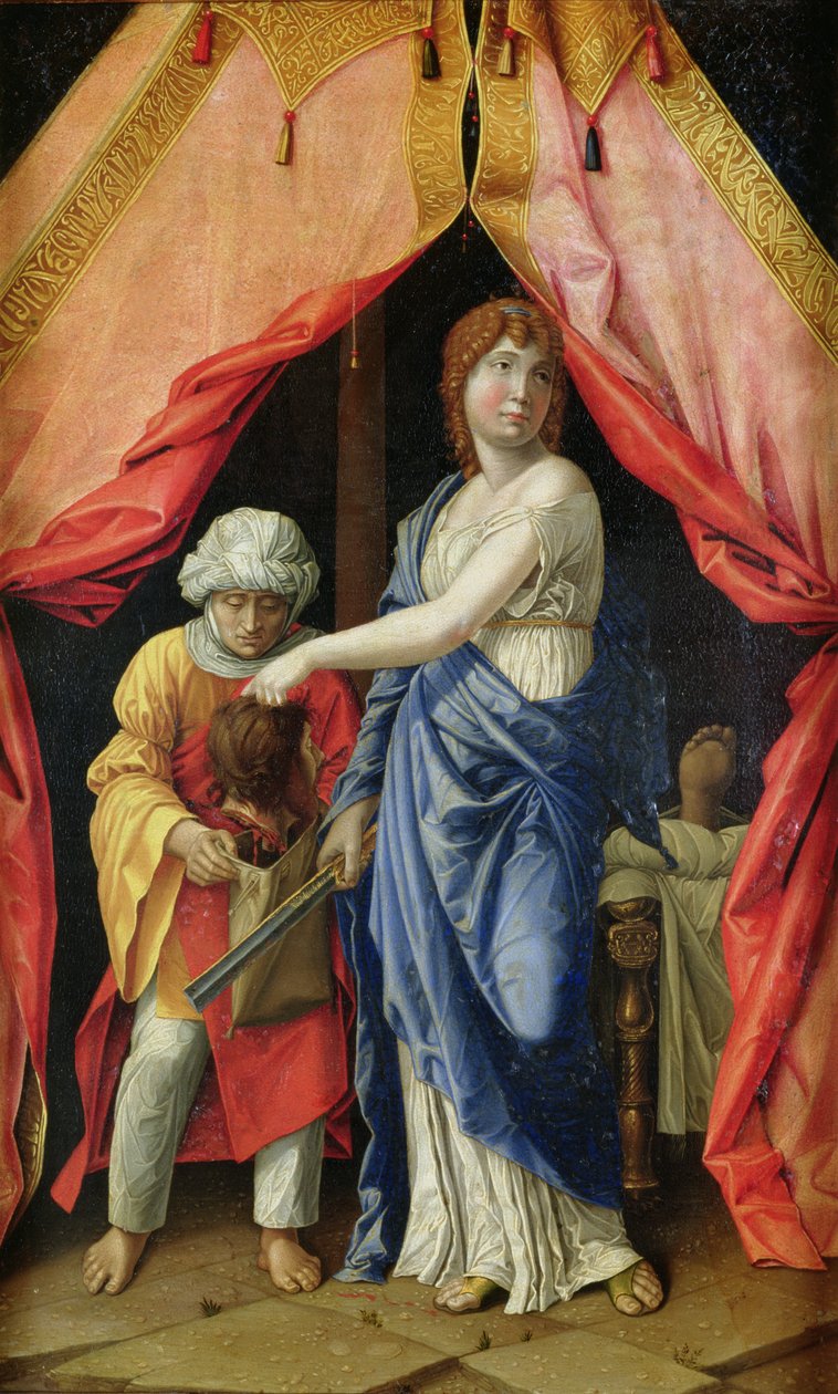 Judith med lederen av Holofernes, ca. 1500 (olje på panel) av Andrea (after) Mantegna