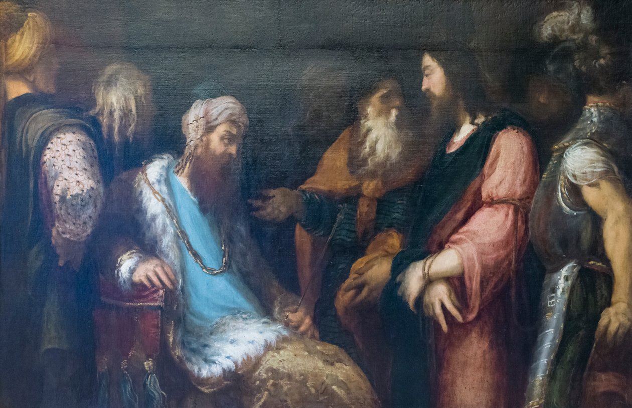 Jesus foran Herodes av Andrea Schiavone