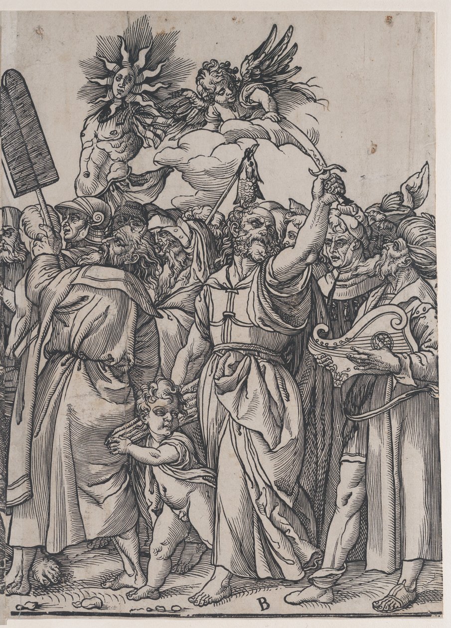 Seksjon B: Isak, Noah og andre skikkelser, fra The Triumph of Christ, 1836. av Andrea Andreani