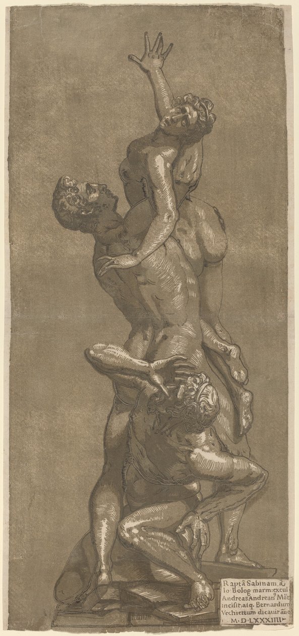 Voldtekten av en sabin, 1584. av Andrea Andreani