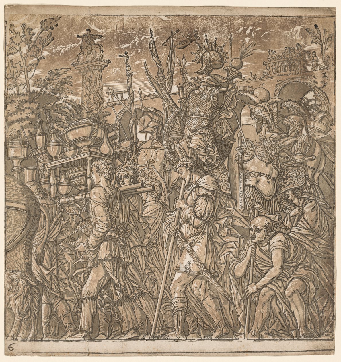 The Triumph of Julius Caesar: Soldiers Carrying Vases and Trophys of War av Andrea Andreani