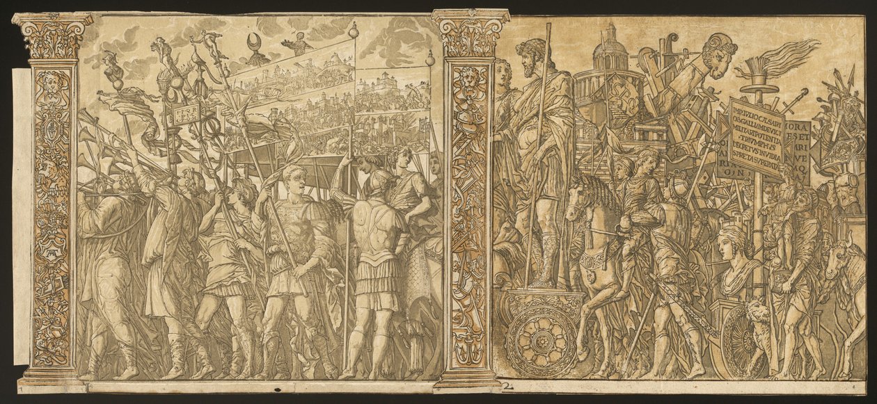 The Triumph of Julius Caesar [nr.1 og 2 pluss 2 kolonner], 1599. av Andrea Andreani