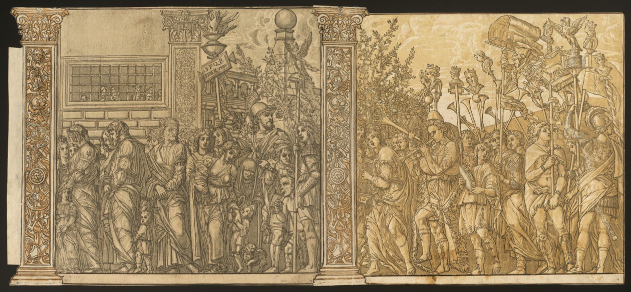 The Triumph of Julius Caesar [nr.7 og 8 pluss 2 kolonner], 1599. av Andrea Andreani