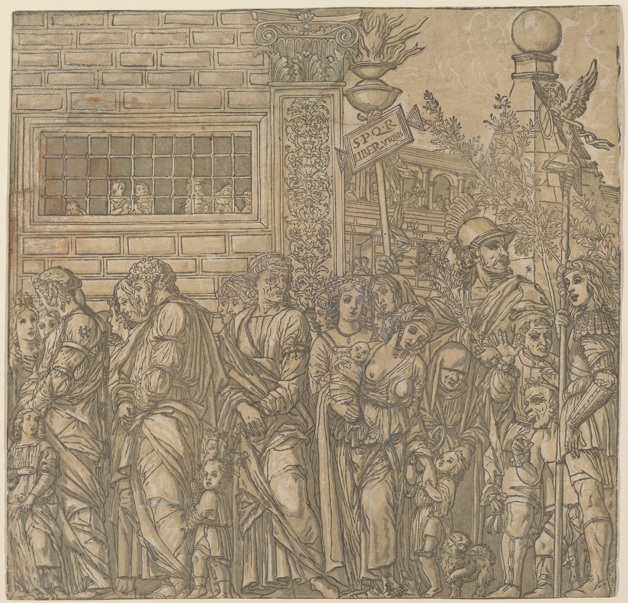 Julius Cæsars triumf av Andrea Andreani after Andrea Mantegna