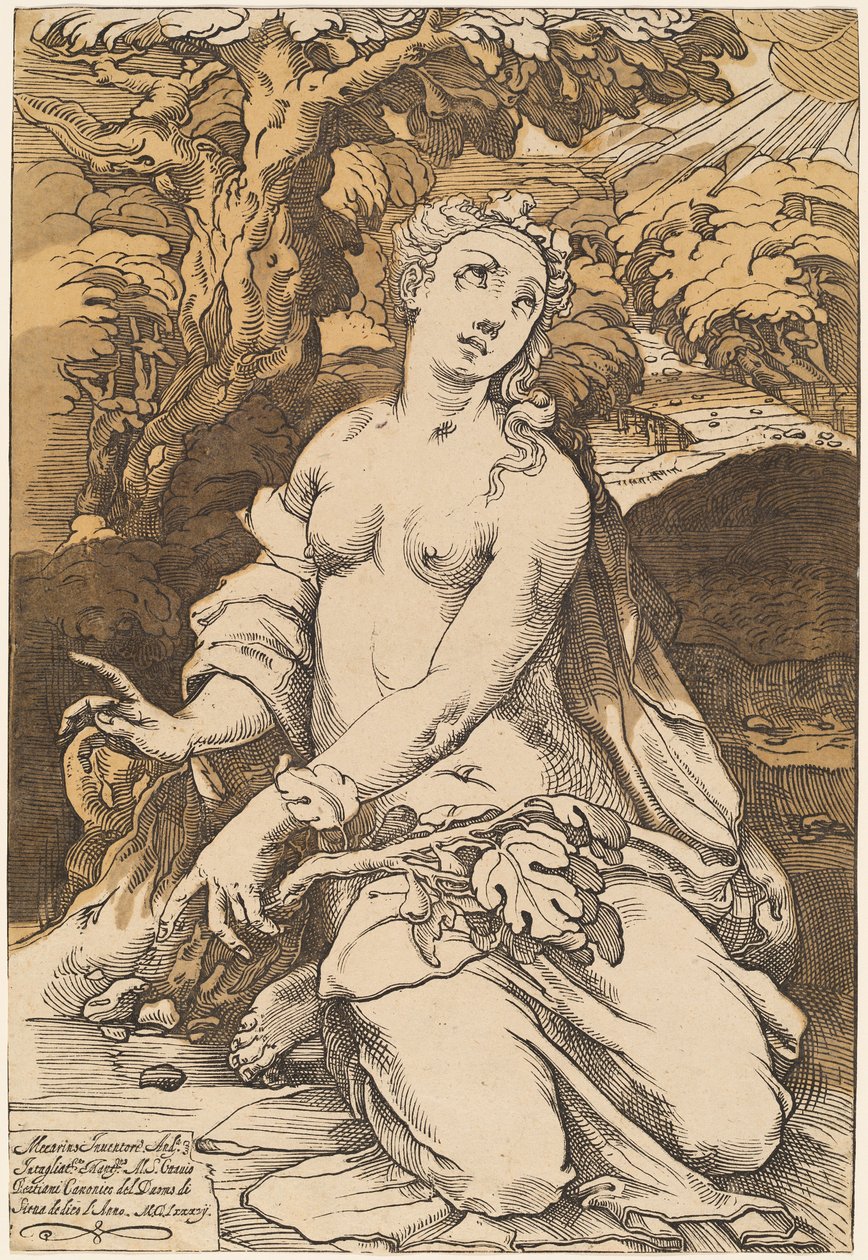 Eve av Andrea Andreani after Domenico Beccafumi