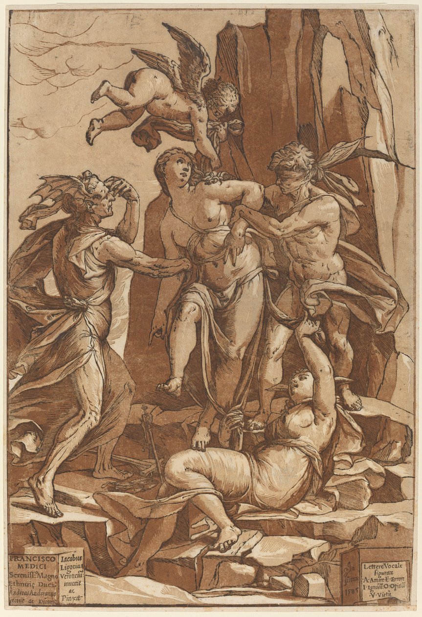 Allegori om dyd av Andrea Andreani after Jacopo Ligozzi