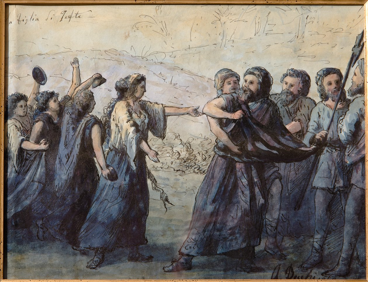 The Daughter of Jefta (akvarell) indisk blekktegning, cm. 31 x 23,5. av Andrea Becchi