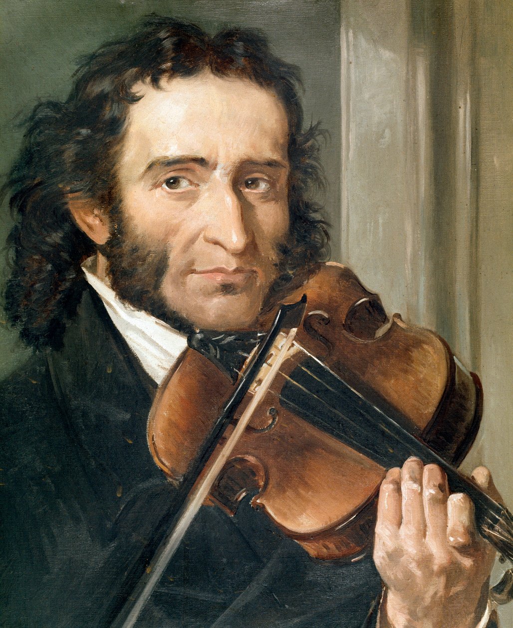Portrett av Nicolo Paganini (1782-1840) italiensk fiolinist og komponist. av Andrea Cefaly