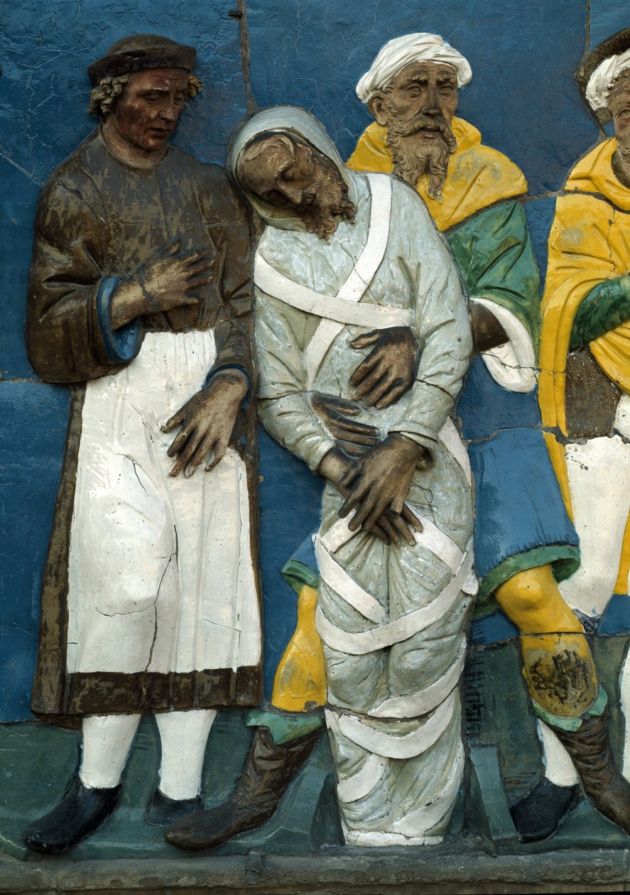 Begrave de døde, detalj, 1526-28 av Andrea Della Robbia