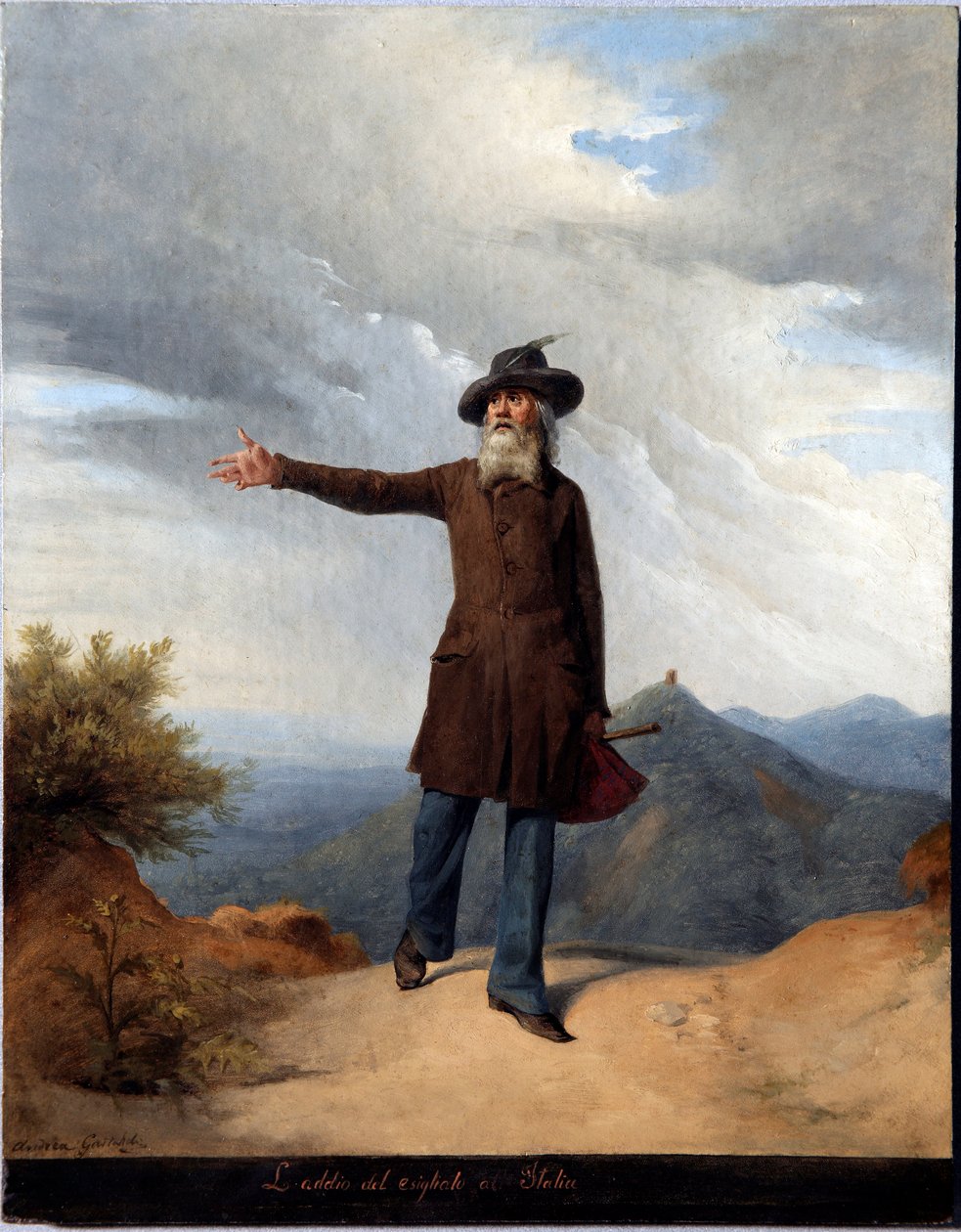 Farvel til eksilet. Med Giuseppe Mazzini tvunget til eksil i Sveits i 1831 (maleri av Andrea Gastaldi
