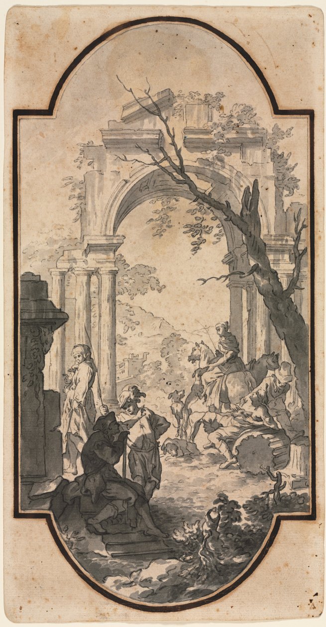 Triumfbue og figurer, første halvdel av 1700-tallet. av Andrea Locatelli