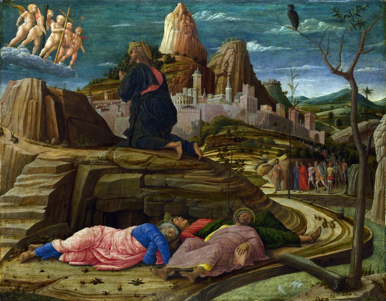 Agony in the Garden, ca. 1460 (tempera på panel) av Andrea Mantegna