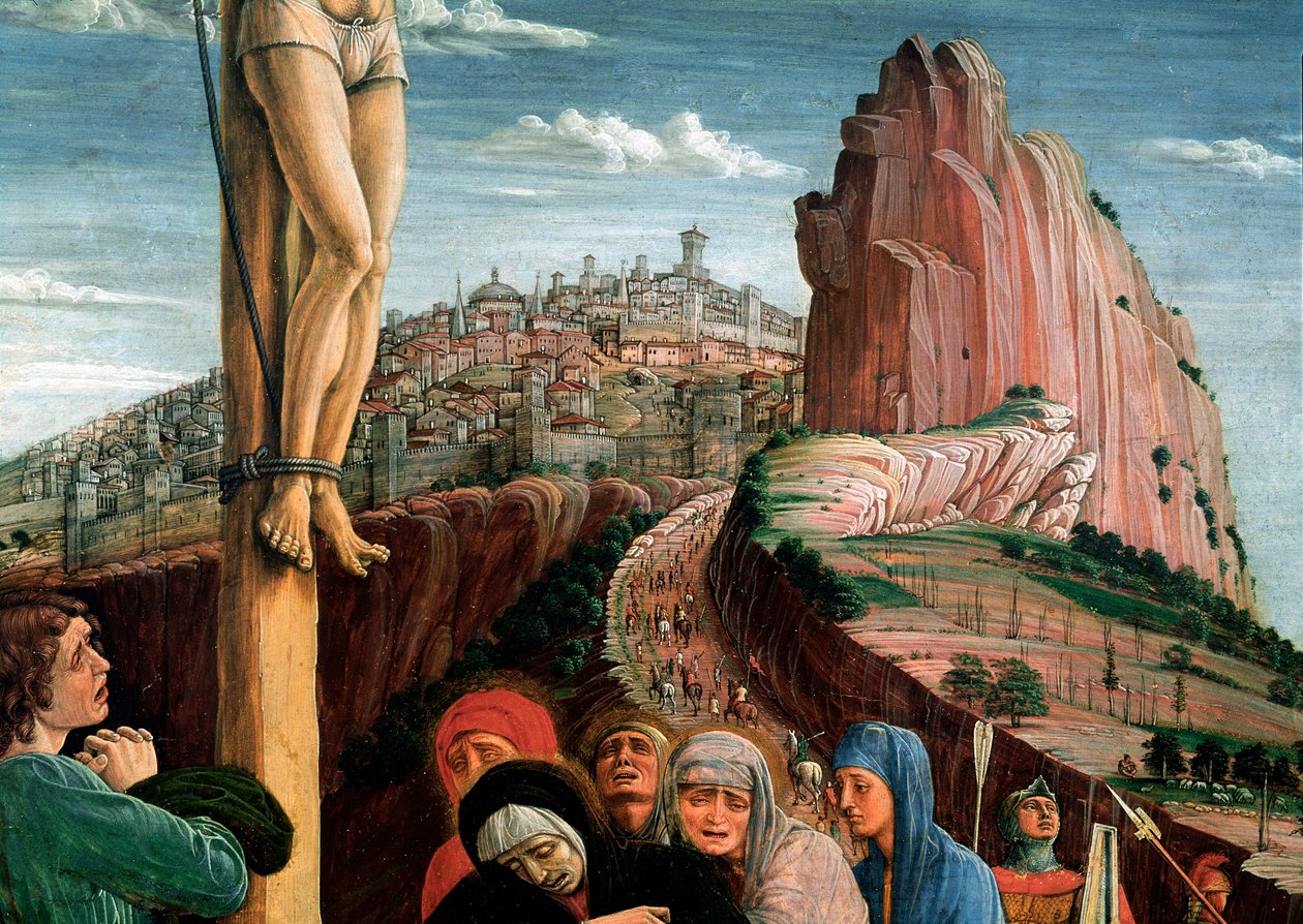 San Zeno-altertavle: korsfestelse. Detalj. Tempera på lerret av Andrea Mantegna (1431-1506) 1459-1460 Paris, Musee du Louvre av Andrea Mantegna