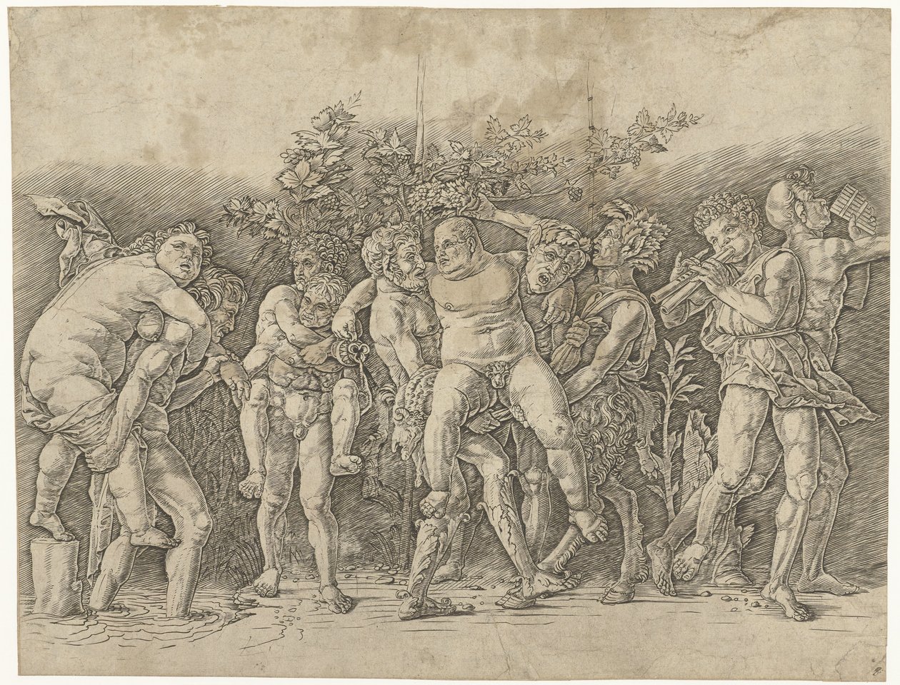 Bacchanal møtte Silenus av Andrea Mantegna