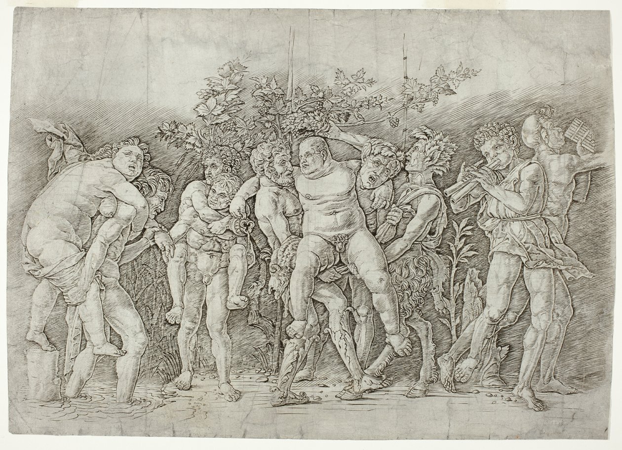 Bacchanal med Silenus av Andrea Mantegna