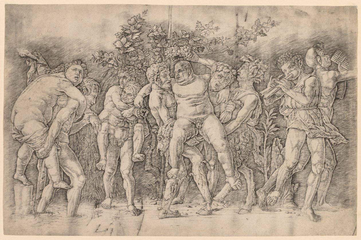 Bacchanal med Silenus. av Andrea Mantegna