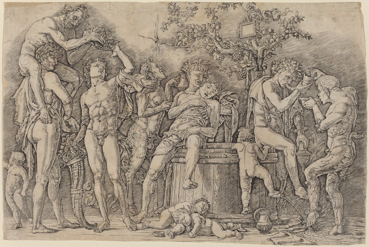 Bacchanal med et vinkar av Andrea Mantegna