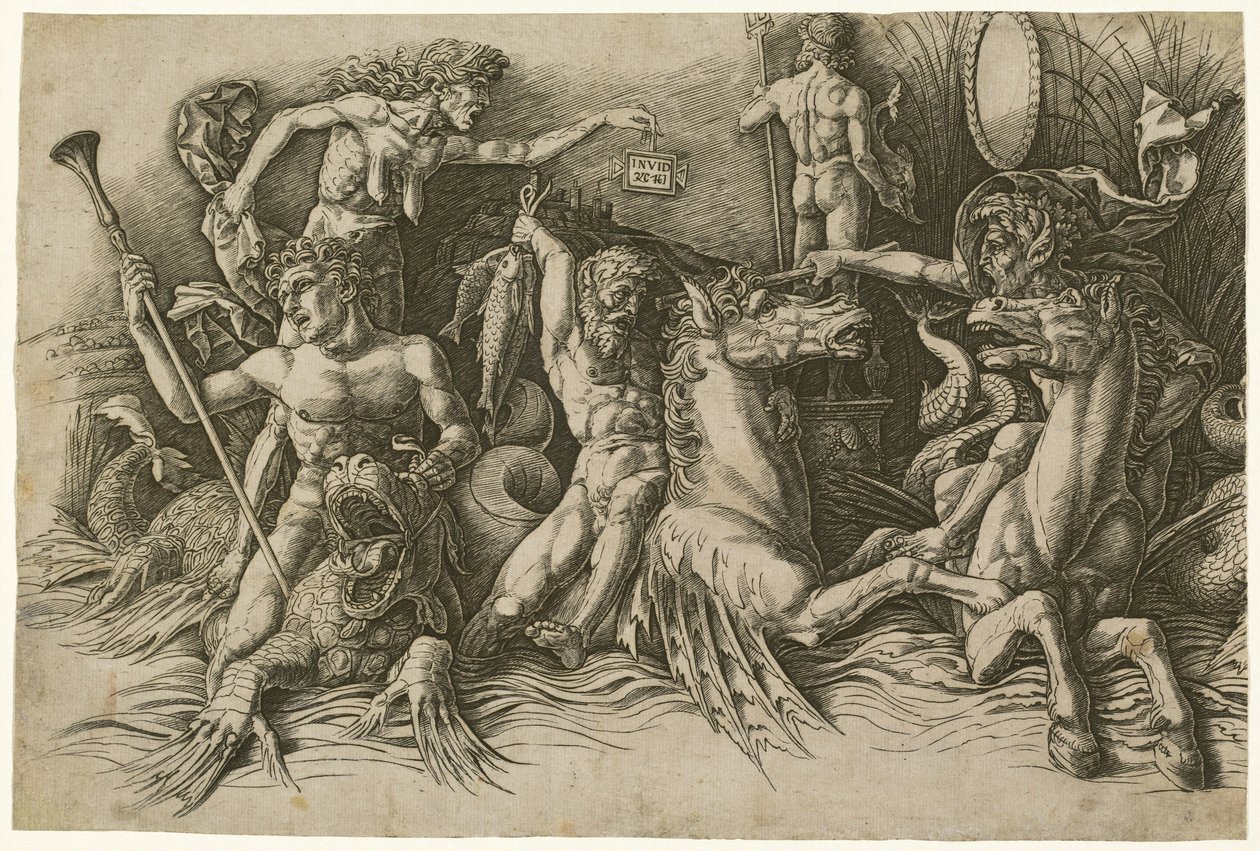 Sjøgudenes slag [venstre halvdel] av Andrea Mantegna