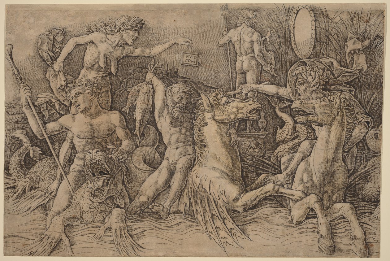Sjøgudenes kamp [venstre halvdel] av Andrea Mantegna