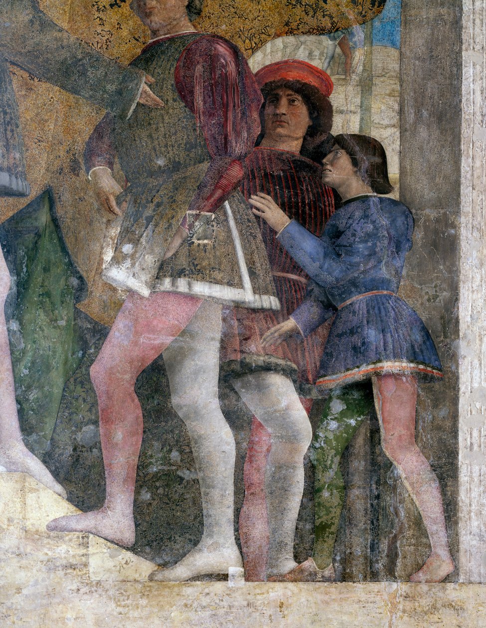 Courtiers, detalj fra Court Wall av Andrea Mantegna