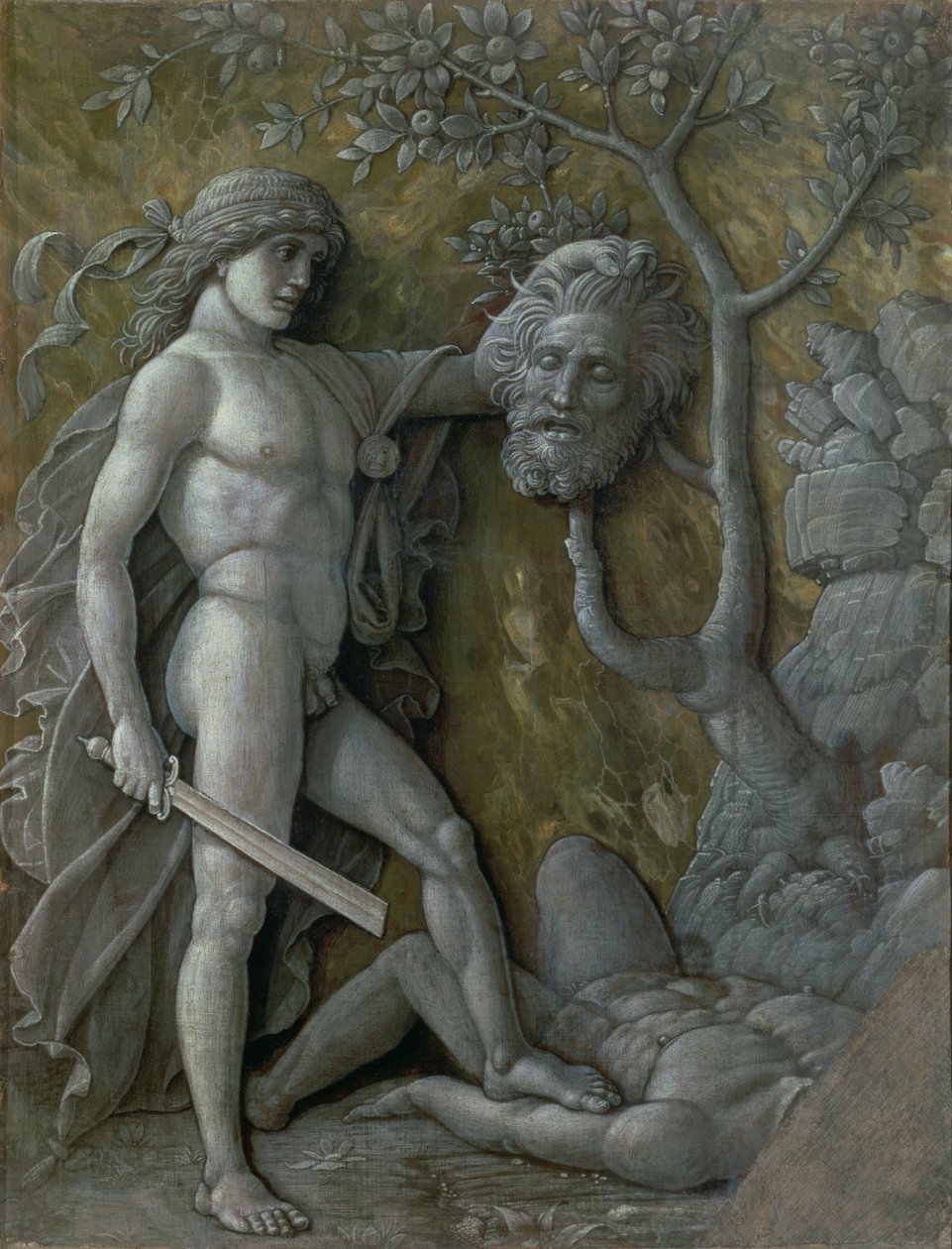 David med hodet til Goliat, ca. 1490-95 av Andrea Mantegna