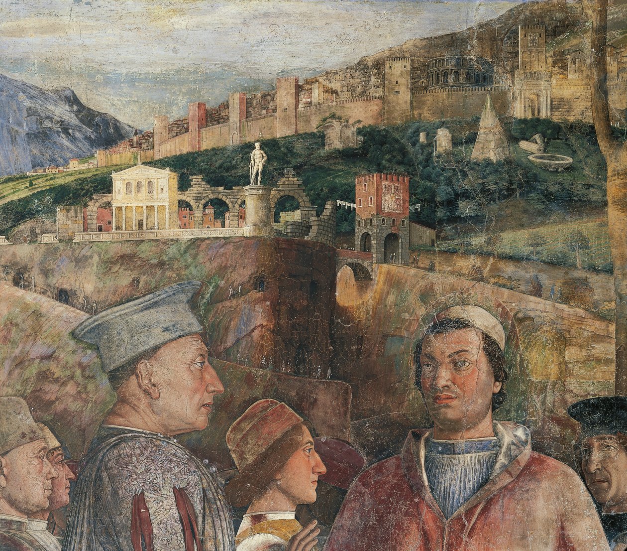 Detalj av freskomaleri i Brudekammer av Andrea Mantegna (1431-1506) Castle of St George, Mantua (UNESCOs verdensarvliste, 2008). Italia av Andrea Mantegna